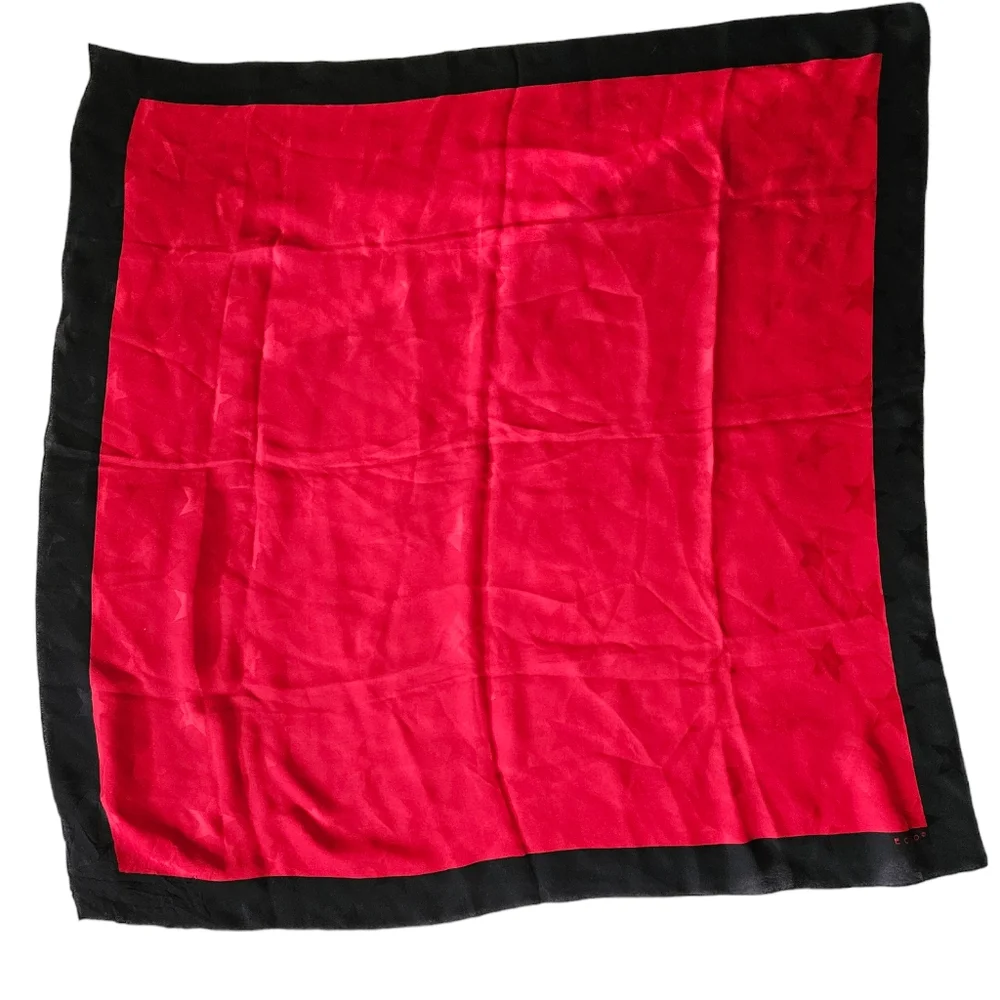 ECHO Black-Bordered Red Star Pattern Scarf | SZ 35